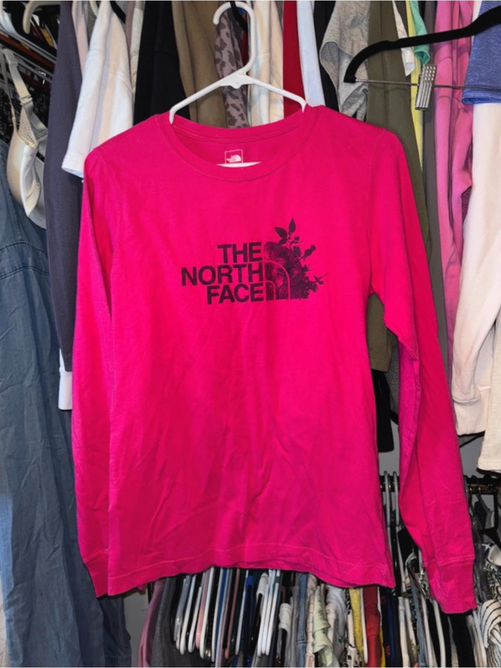 The North Face Women’s Pink Long-Sleeve Logo Tee